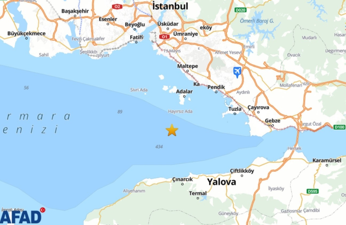Adalar’da 3.2 büyüklüğünde deprem

