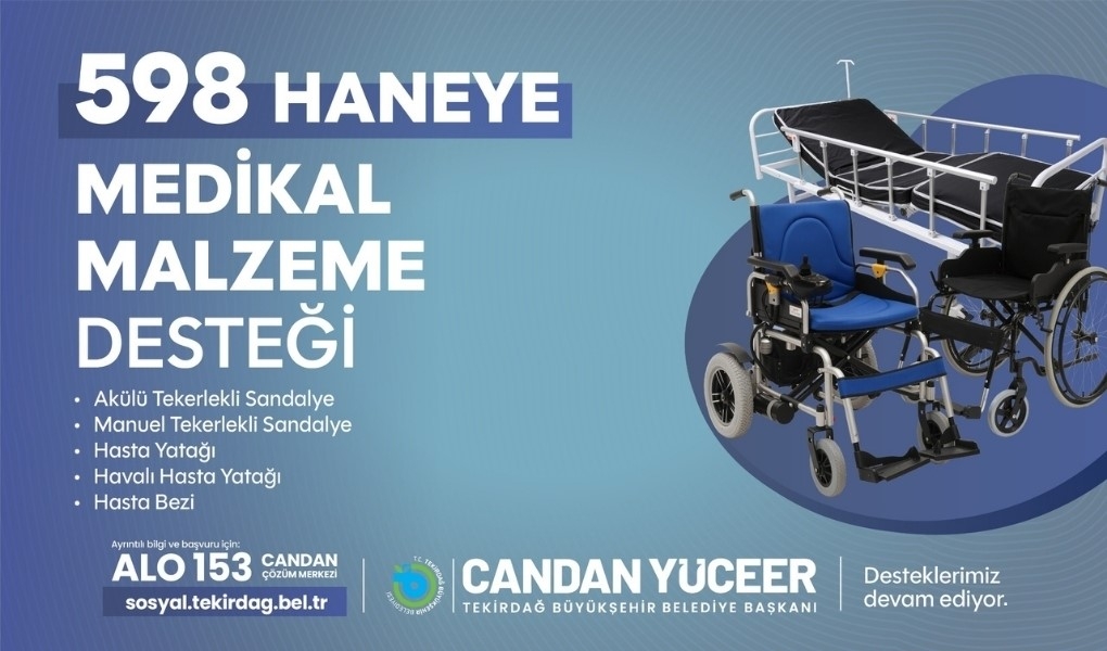 Tekirdağ’da 598 haneye medikal destek
