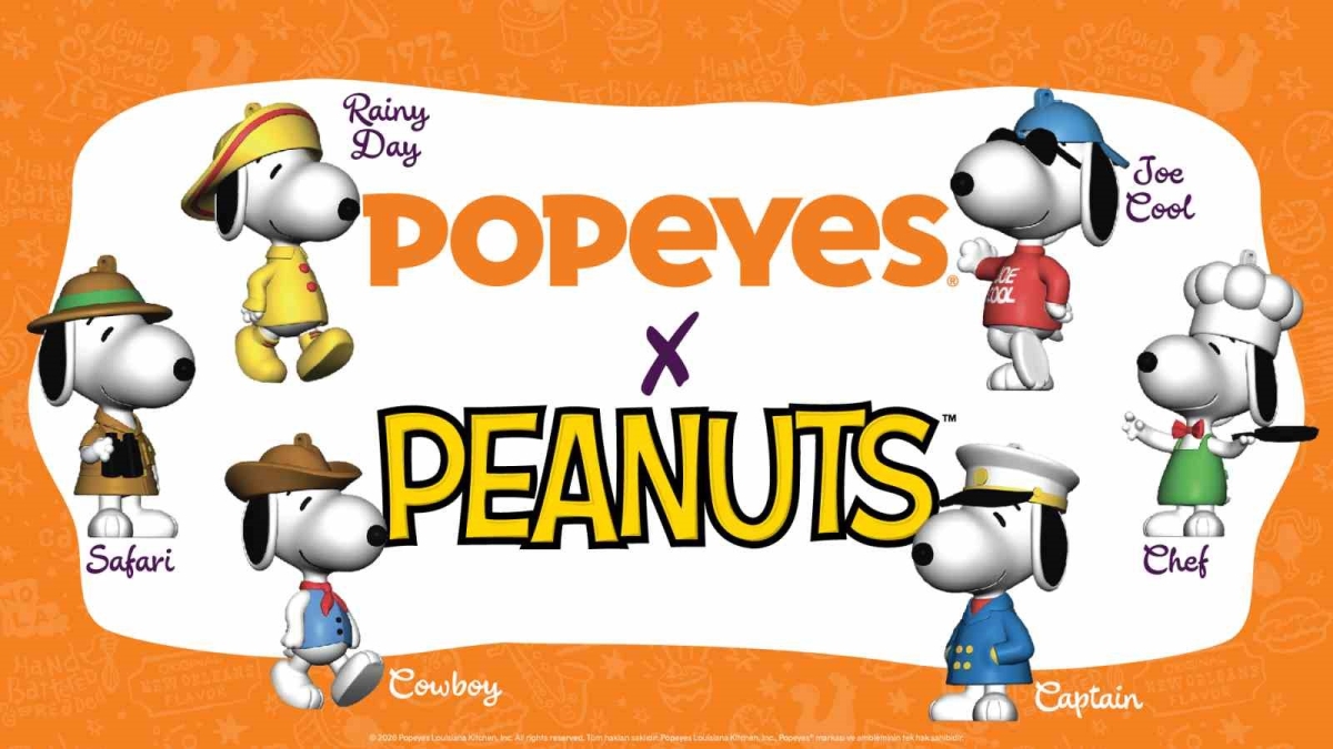 Popeyes, Snoopy’yi altı farklı karakteriyle çocuk menüsüne taşıdı
