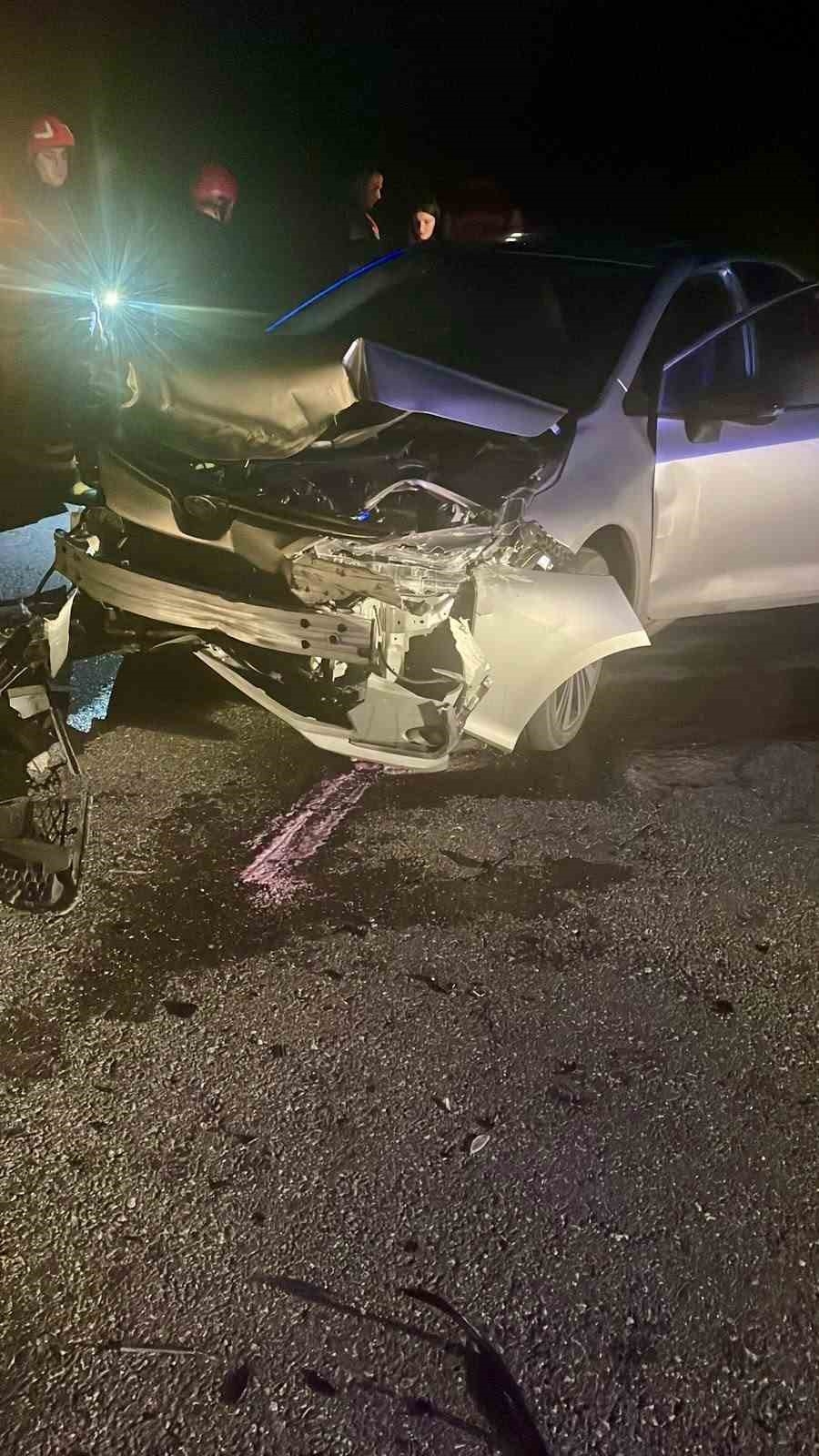 Otomobil bariyere çarptı: 2 yaralı
