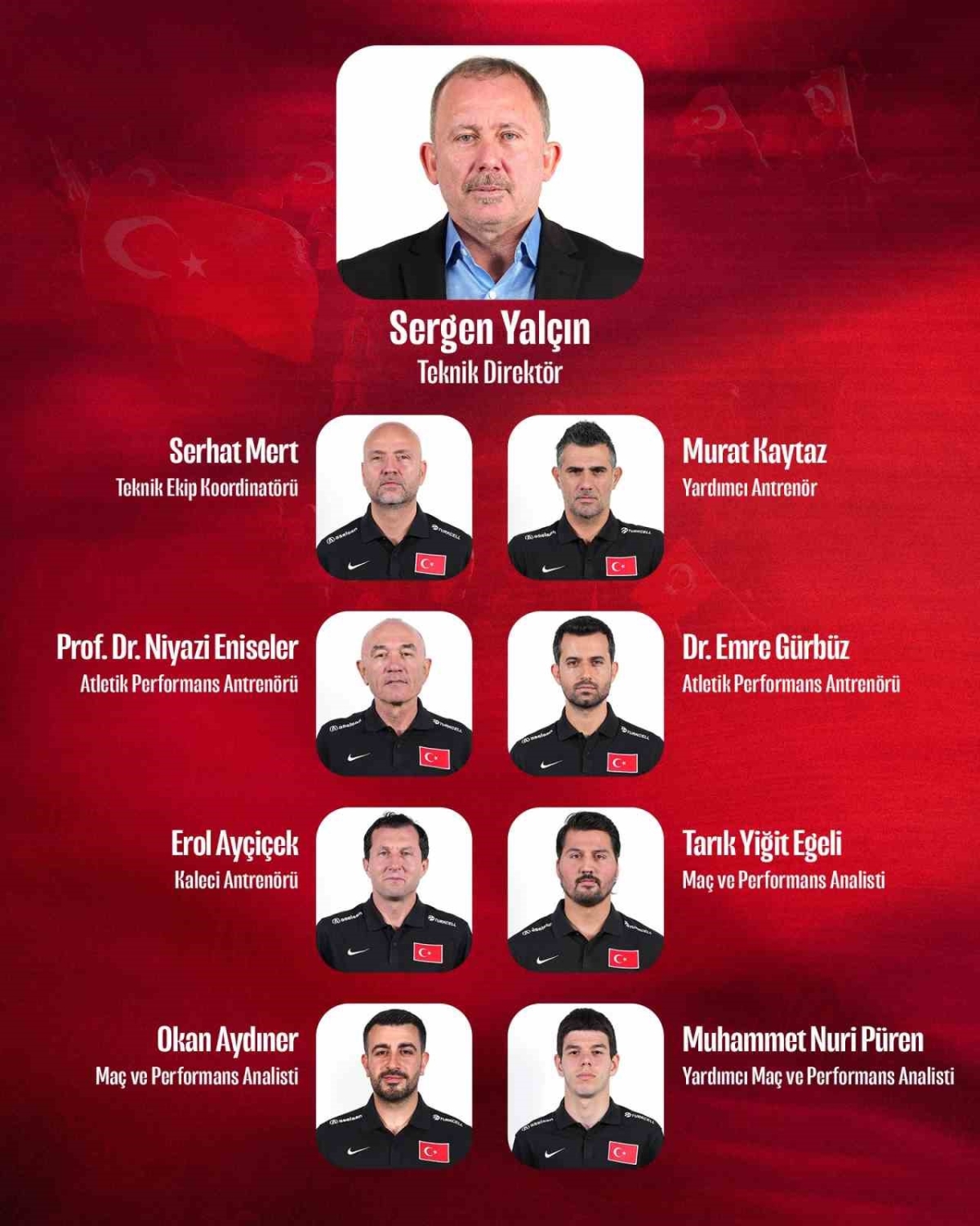 A Milli Takım’da Sergen Yalçın’ın teknik ekibi belli oldu

