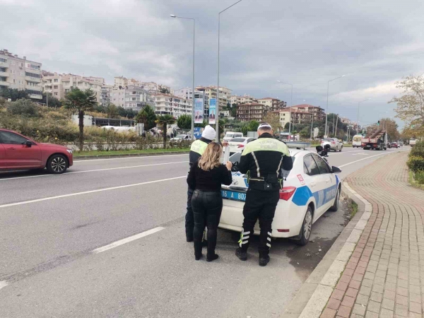 Mudanya’da hız yapan sürücülere ceza yazıldı